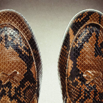 Del Toro Shoes Men's Brown Snakeskin Milano Loafer