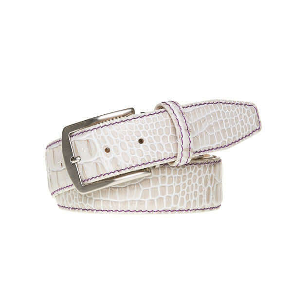 Snow Mock Croc Leather Belt