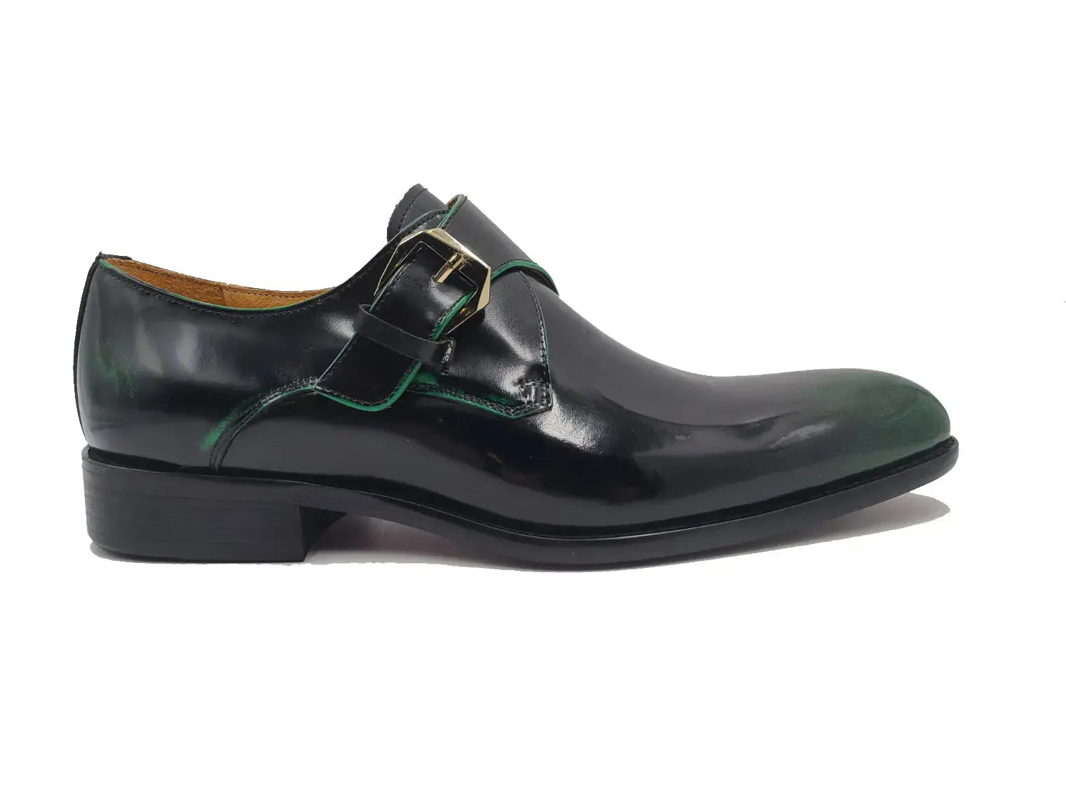 Carrucci Shoes Single Monk Slip On Soft Calf Patent Leather KS479 15P side view