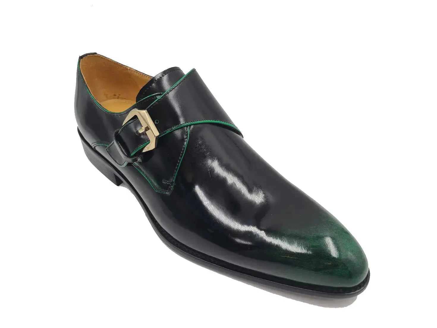 Carrucci Shoes Single Monk Slip On Soft Calf Patent Leather KS479 15P back view