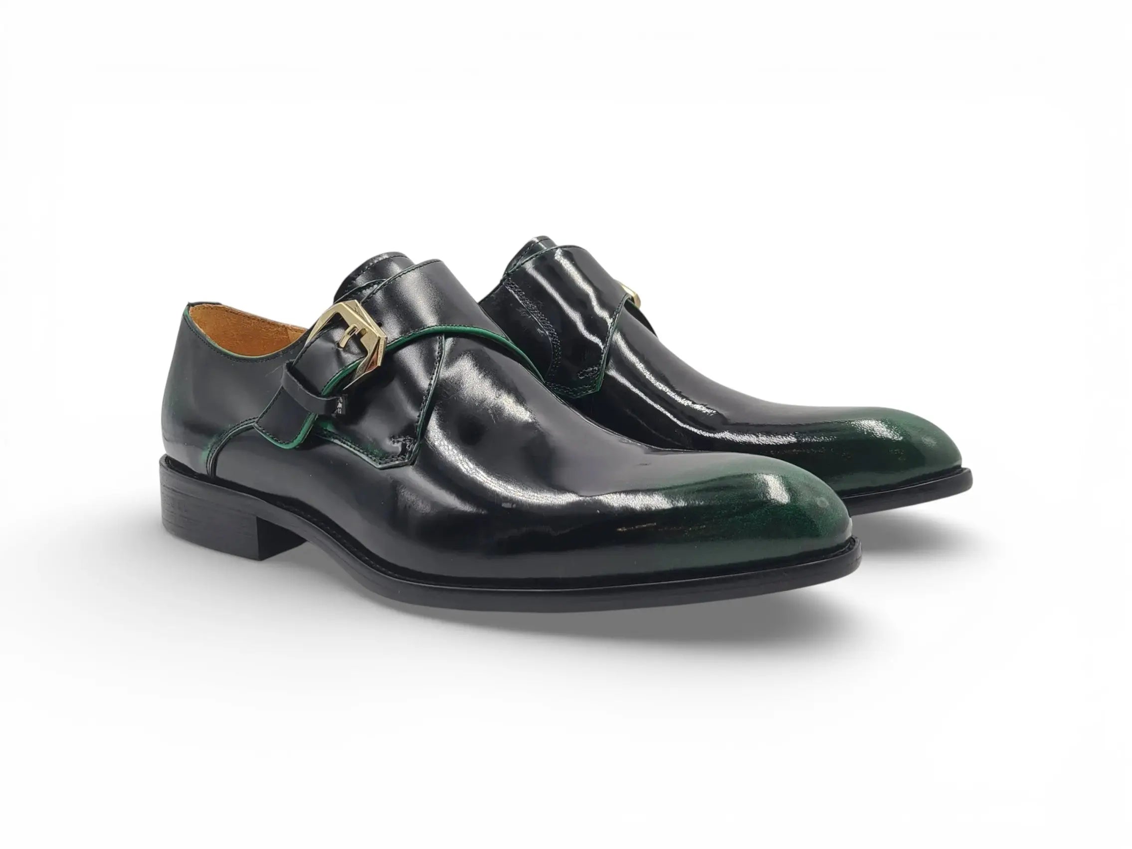 Carrucci Shoes Single Monk Slip On Soft Calf Patent Leather KS479 15P front view