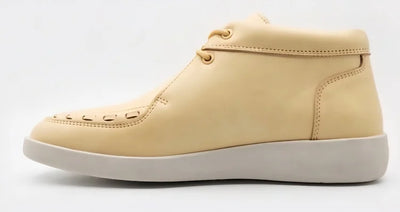 Johnny Famous Bally Style Soho Men’s Soft Yellow Nappa Leather High Tops