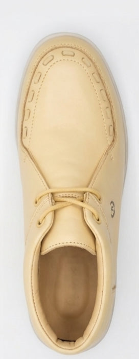 Johnny Famous Bally Style Soho Men’s Soft Yellow Nappa Leather High Tops