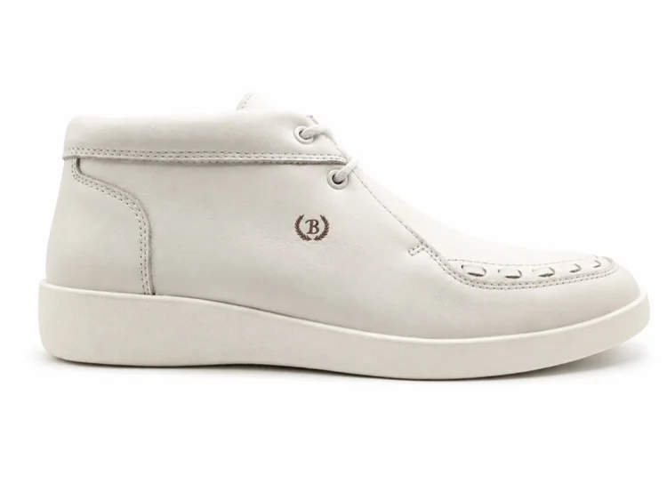 Off White Nappa Leather Johnny Famous Bally Style Soho men's high-top sneakers
