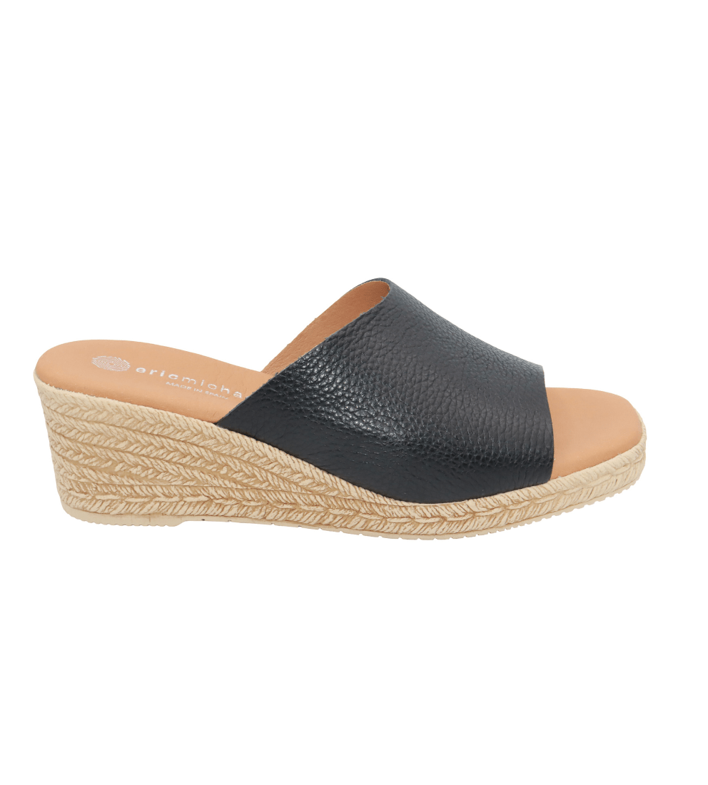 Eric Michael Spira Pebble Grain Leather Wedge Sandal