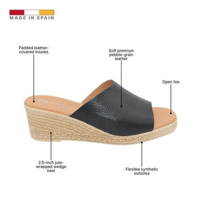 Eric Michael Spira Pebble Grain Leather Wedge Sandal