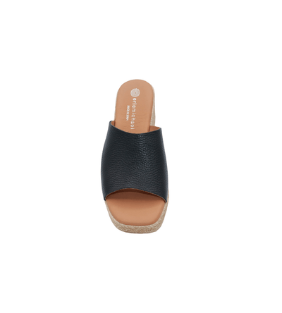 Eric Michael Spira Pebble Grain Leather Wedge Sandal