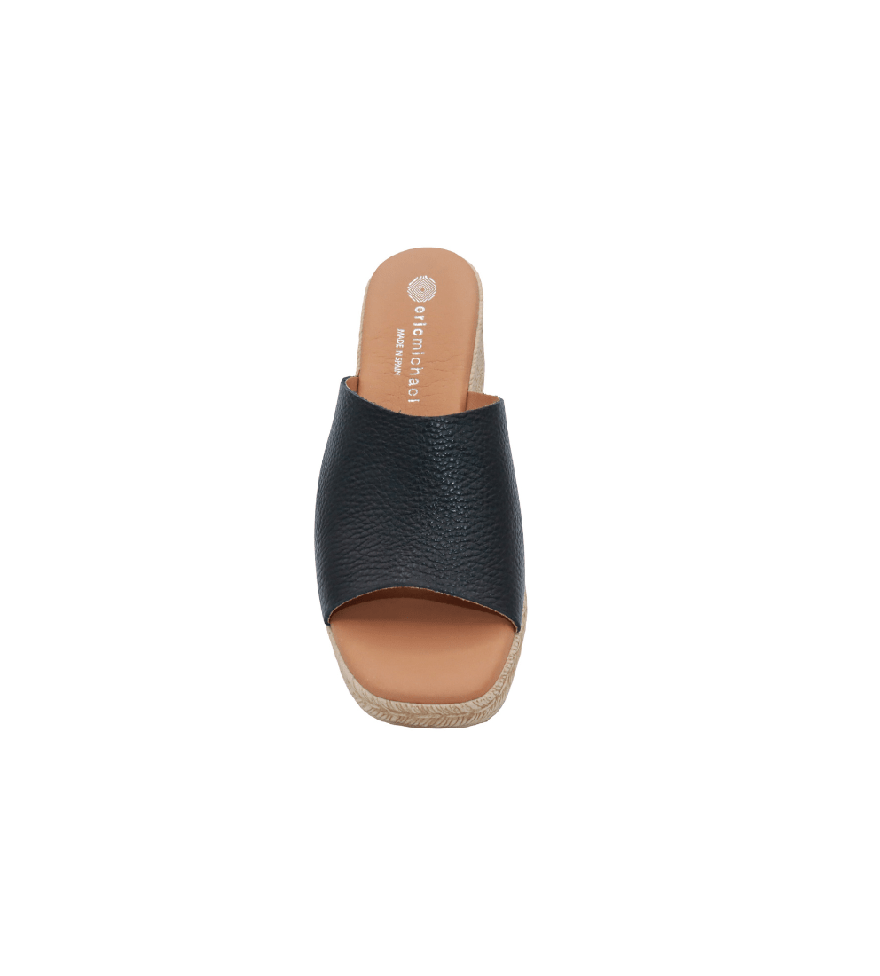 Eric Michael Spira Pebble Grain Leather Wedge Sandal