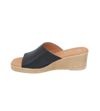 Eric Michael Spira Pebble Grain Leather Wedge Sandal