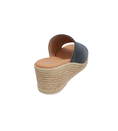 Eric Michael Spira Pebble Grain Leather Wedge Sandal