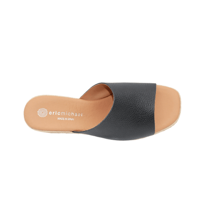 Eric Michael Spira Pebble Grain Leather Wedge Sandal