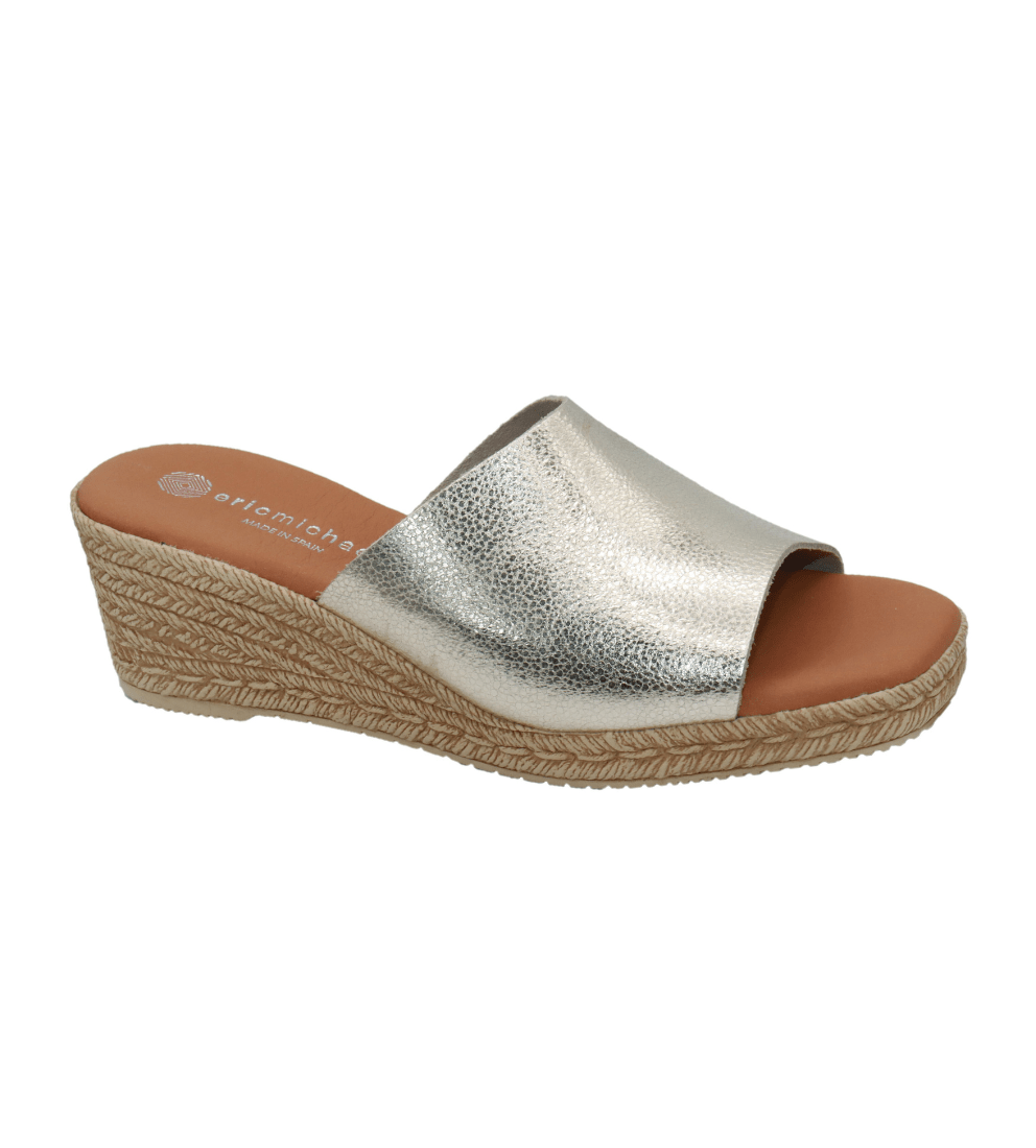 Eric Michael Spira Pebble Grain Leather Wedge Sandal