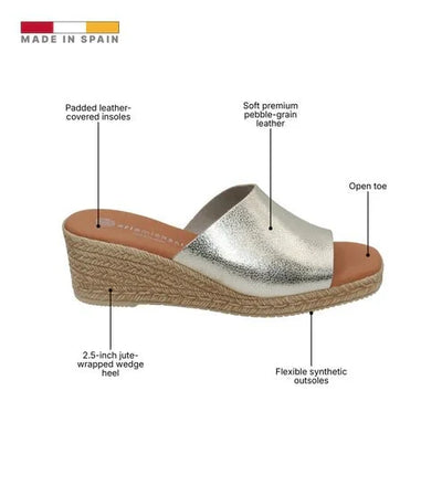 Eric Michael Spira Pebble Grain Leather Wedge Sandal