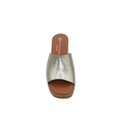 Eric Michael Spira Pebble Grain Leather Wedge Sandal