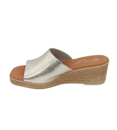 Eric Michael Spira Pebble Grain Leather Wedge Sandal