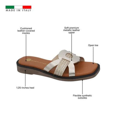 Eric Michael Solar Women’s Metallic Comfort Sandal
