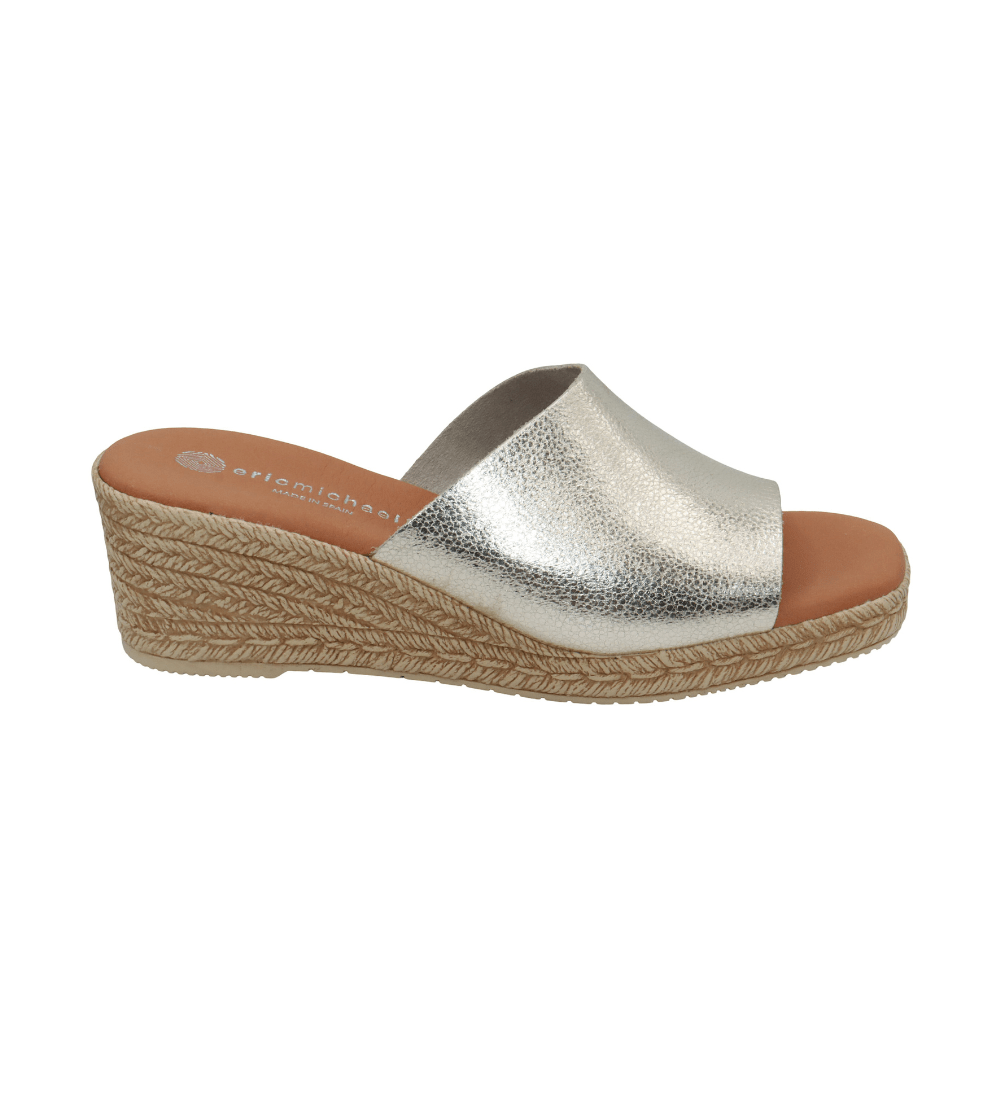 Eric Michael Spira Pebble Grain Leather Wedge Sandal