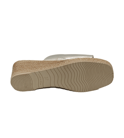 Eric Michael Spira Pebble Grain Leather Wedge Sandal