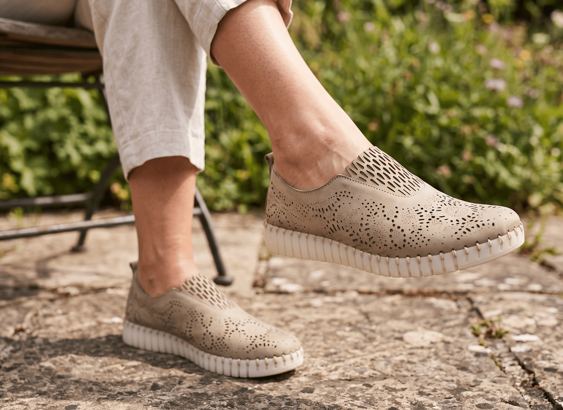 Eric Michael Stella Perforated Leather Slip On