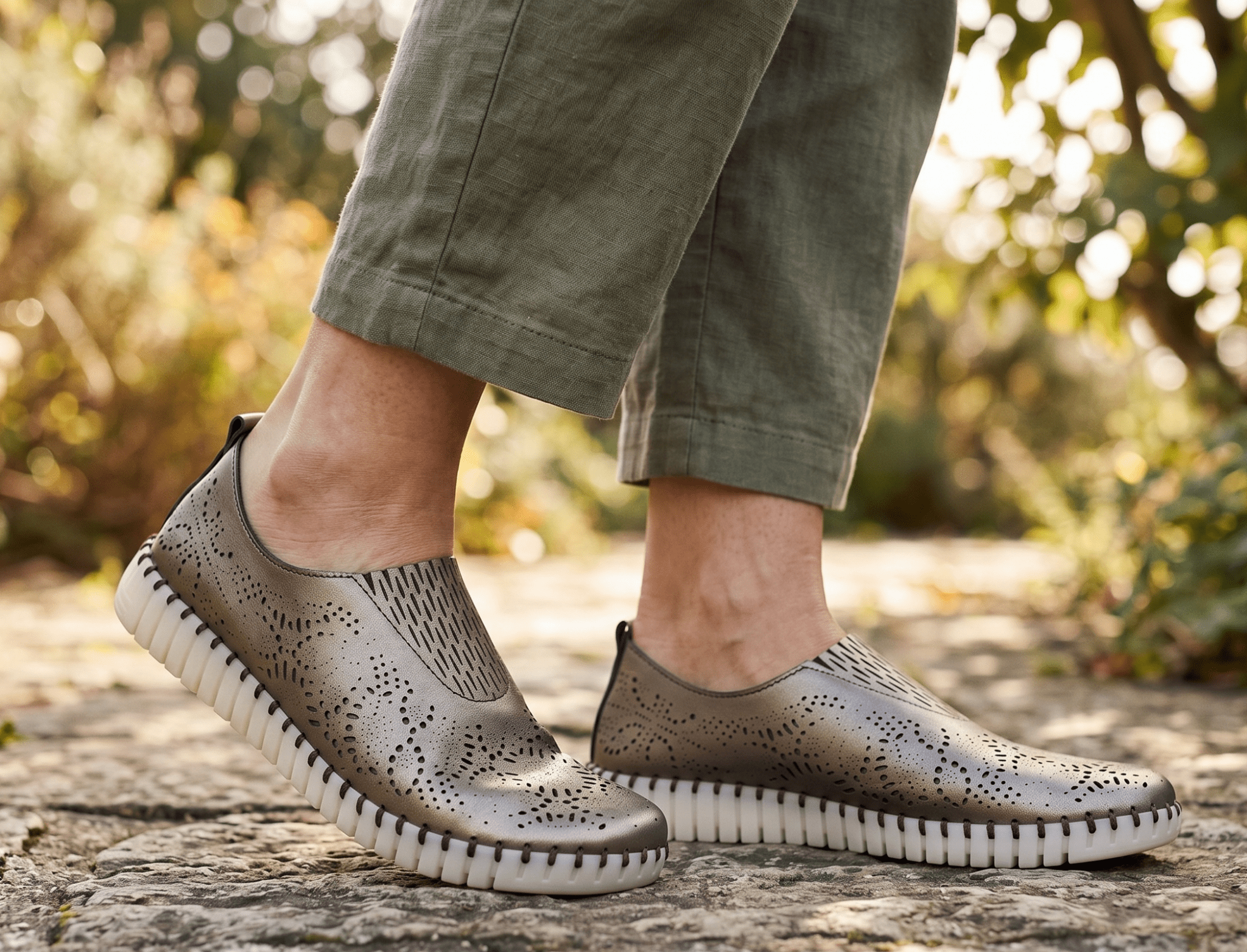 Eric Michael Stella Perforated Leather Slip On