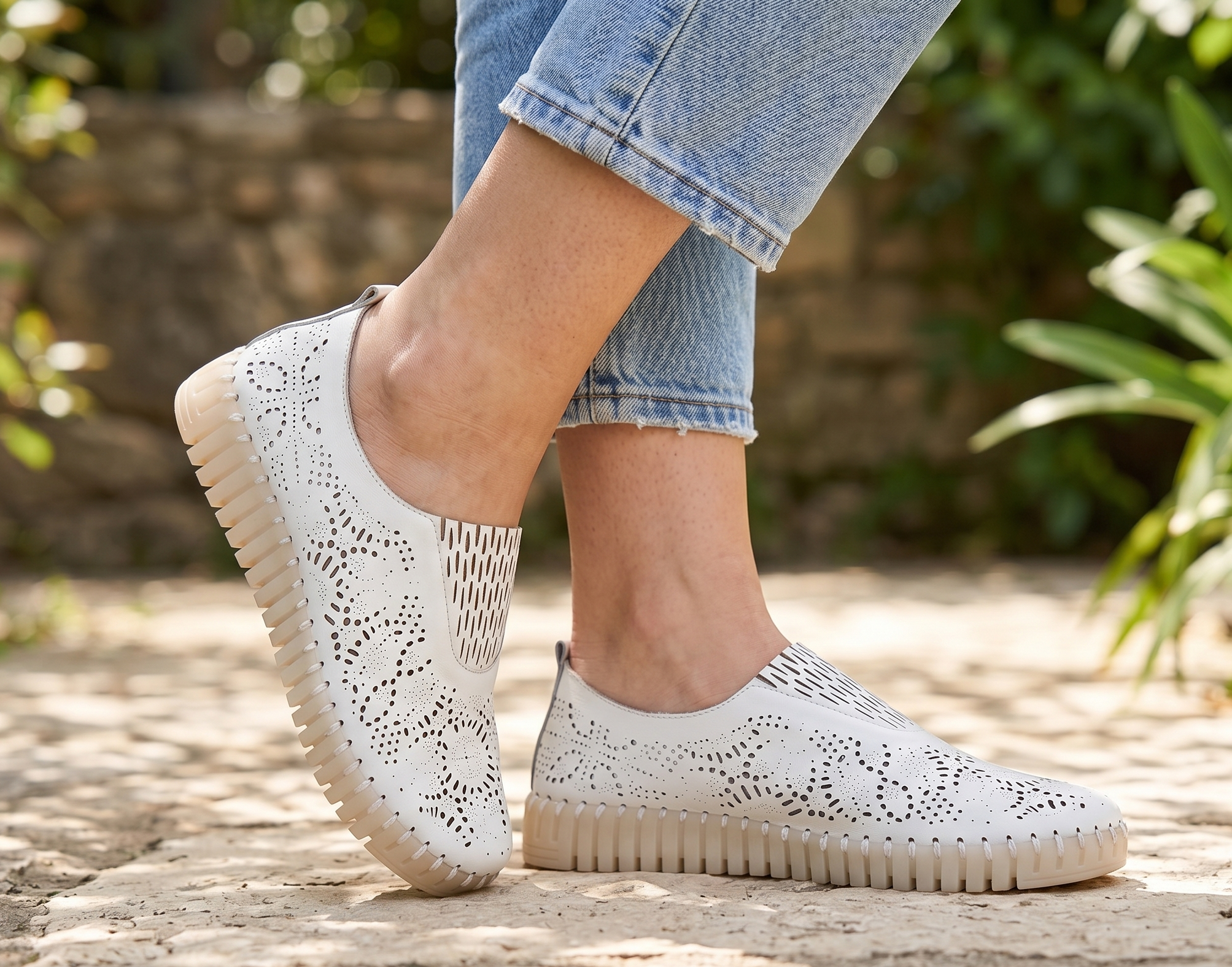 Eric Michael Stella Perforated Leather Slip On