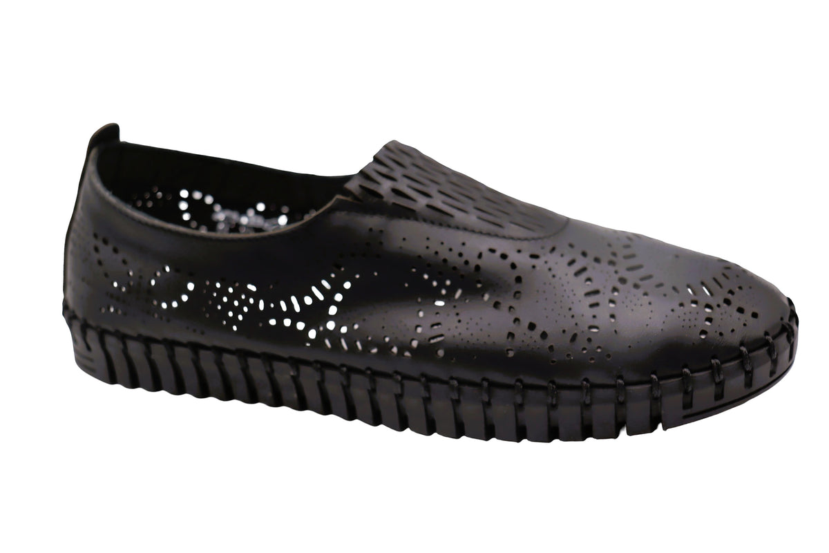 La Plume Shoes Eric Michael Stella Perforated Leather Slip On – product view 22