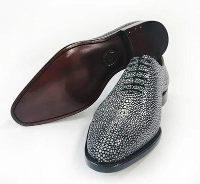 Maurice King Custom Made Stingray Lace-Up Shoe - Grey
