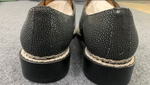 C&E Fashions  Maurice King II Custom Made Stingray Lace-Up Shoe - Grey – product view 6