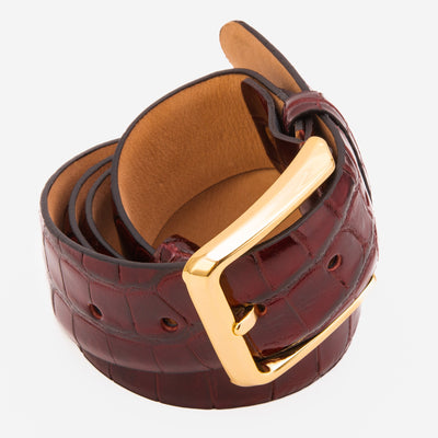 The Strat Burgundy Leather Belt