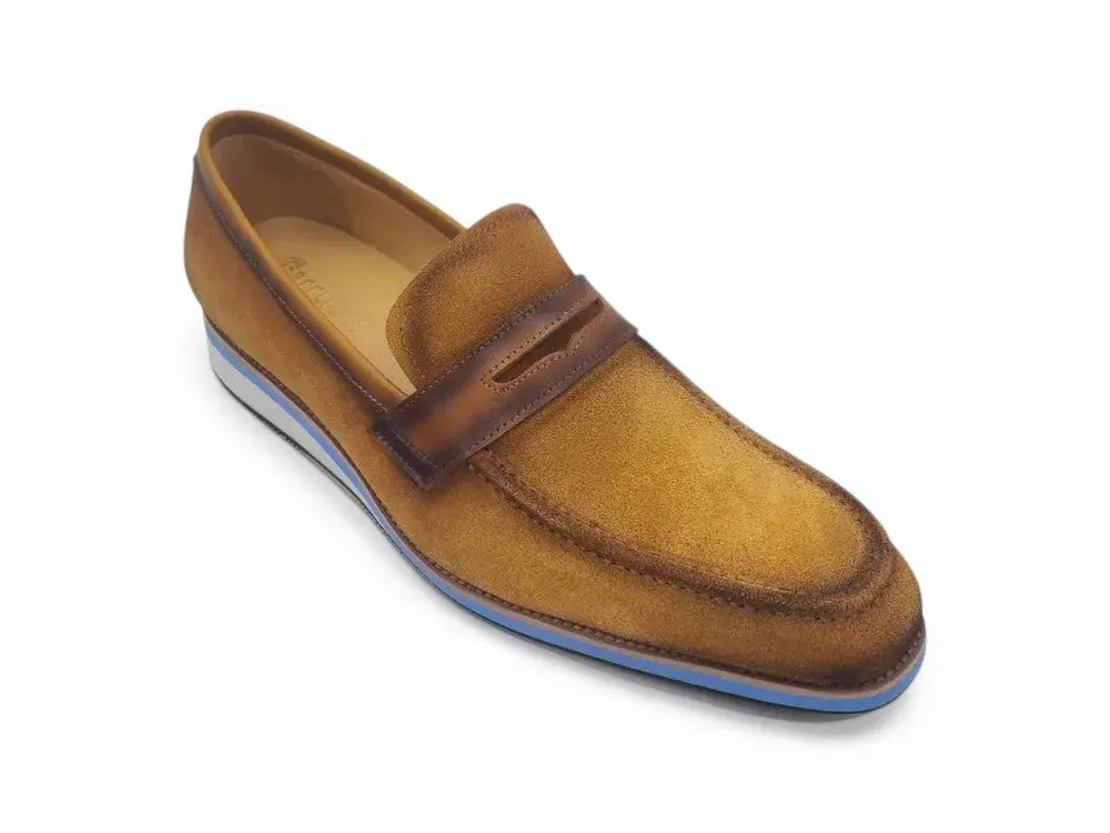 Carrucci Shoes Men's KS Timeless Luxe Elegant Penny Loafer Suede KS550 01S