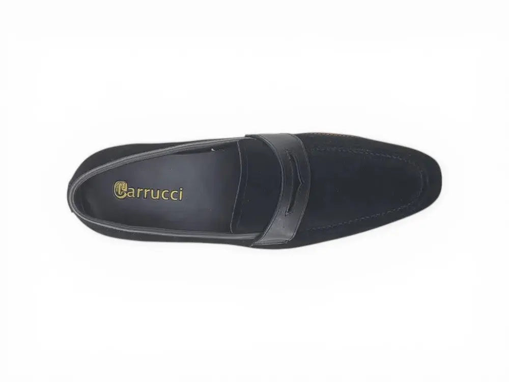 Carrucci Shoes KS Timeless Luxe Elegant Penny Loafer Suede KS550 01S view 7