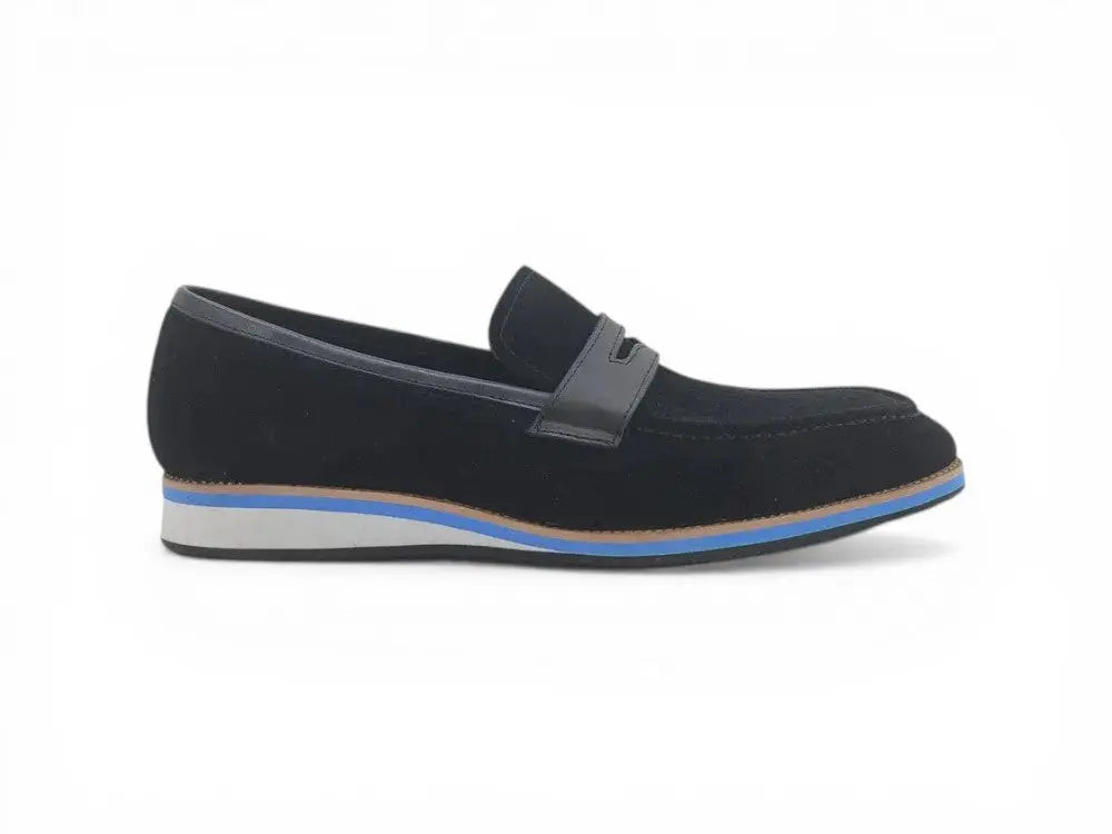 Carrucci Shoes KS Timeless Luxe Elegant Penny Loafer Suede KS550 01S top view