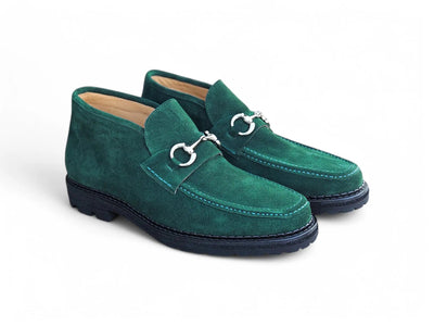 Carrucci Shoes Men's Horsebit Suede Ankle Boot Classic Style And Comfort front view