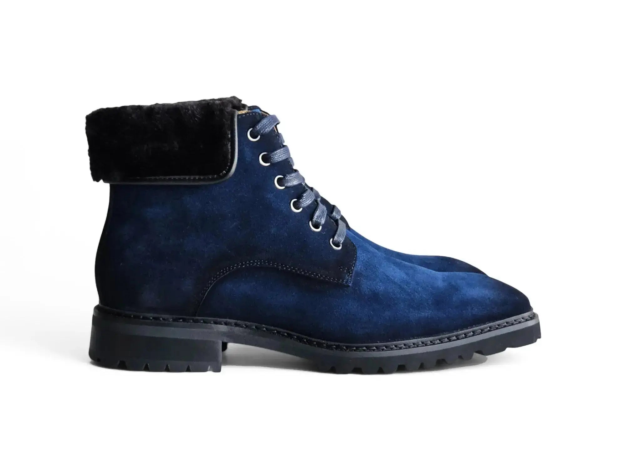 Carrucci Shoes Men's Suede Combat Boot Rugged Everyday Wear KB516 52S top view