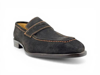 Carrucci Shoes Penny Loafer Contrast Stitching Suede Comfort KS509 36S view 13