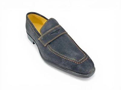 Carrucci Shoes Penny Loafer Contrast Stitching Suede Comfort KS509 36S view 15