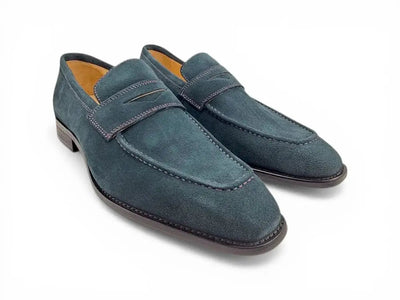 Carrucci Shoes Penny Loafer Contrast Stitching Suede Comfort KS509 36S view 17