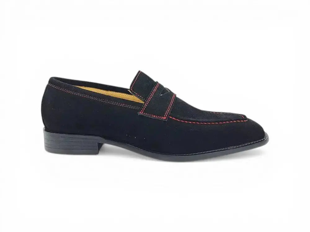 Carrucci Shoes Penny Loafer Contrast Stitching Suede Comfort KS509 36S view 7