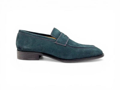 Carrucci Shoes Penny Loafer Contrast Stitching Suede Comfort KS509 36S view 18
