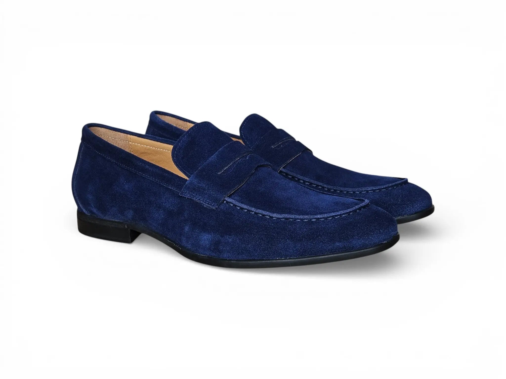 Suede Penny Loafer with Flexible Outsole Carrucci Shoes Men's