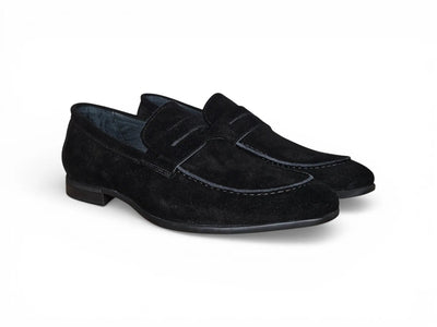 Suede Penny Loafer with Flexible Outsole Carrucci Shoes Men's