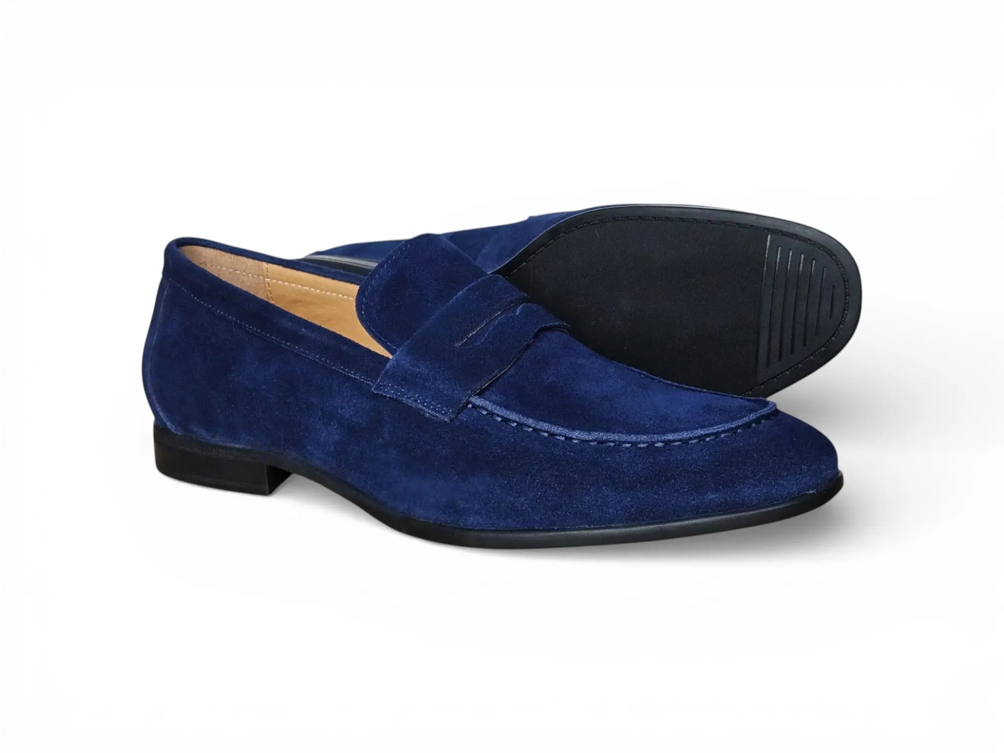 Suede Penny Loafer with Flexible Outsole Carrucci Shoes Men's