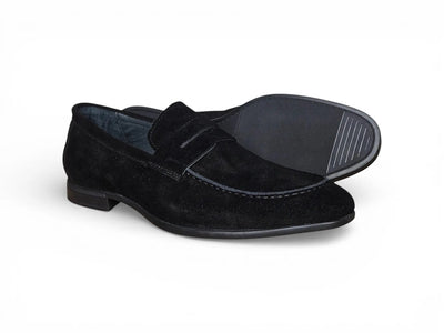 Suede Penny Loafer with Flexible Outsole Carrucci Shoes Men's