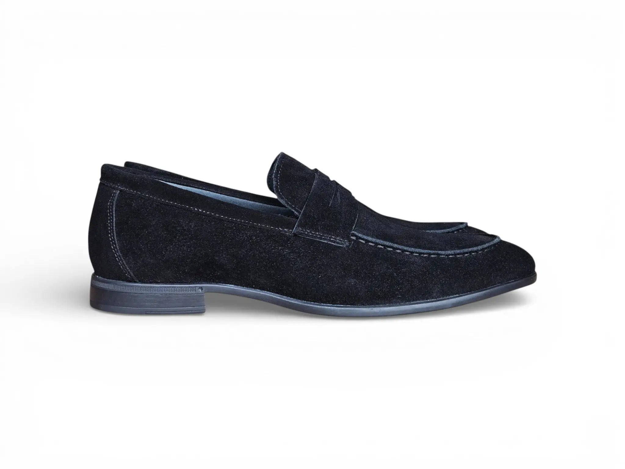Suede Penny Loafer with Flexible Outsole Carrucci Shoes Men's