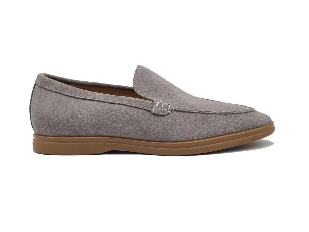Carrucci Shoes Men's Supple Suede Loafer Slip On Lightweight Cushioned Footbed KS715 01S