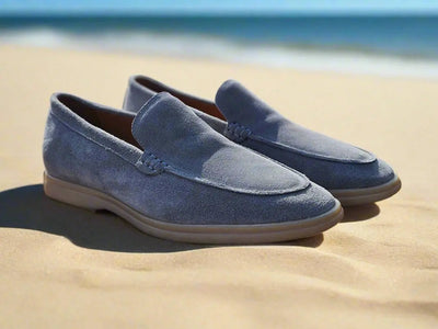 Carrucci Shoes Men's Supple Suede Loafer Slip On Lightweight Cushioned Footbed KS715 01S