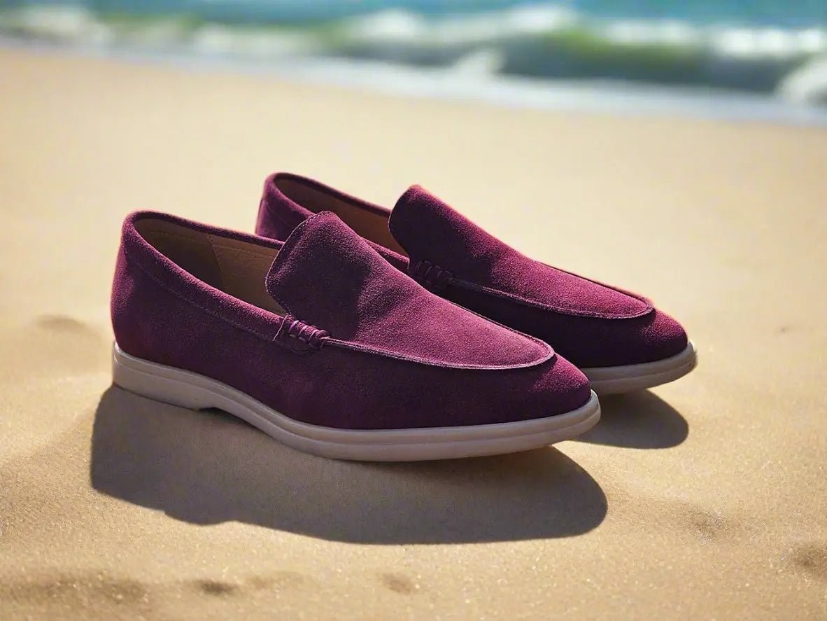 Carrucci Shoes Men's Supple Suede Loafer Slip On Lightweight Cushioned Footbed KS715 01S