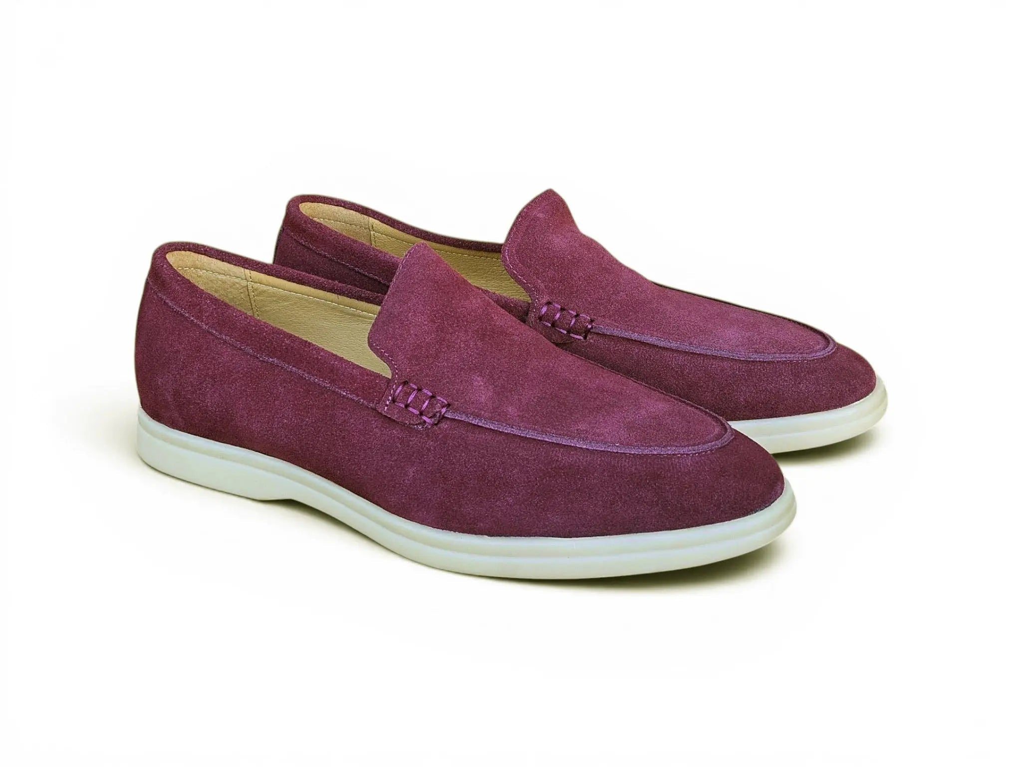 Carrucci Shoes Men's Supple Suede Loafer Slip On Lightweight Cushioned Footbed KS715 01S