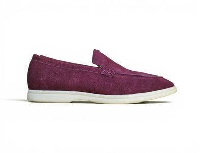 Carrucci Shoes Men's Supple Suede Loafer Slip On Lightweight Cushioned Footbed KS715 01S