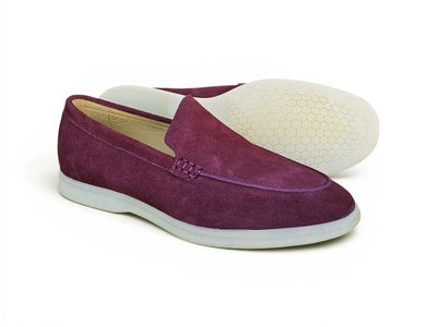 Carrucci Shoes Men's Supple Suede Loafer Slip On Lightweight Cushioned Footbed KS715 01S